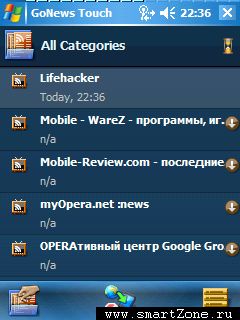 GoNews Touch 1.11 - агрегатор новостей на вашем покет писи GoNews Touch 1.11 - агрегатор новостей на вашем покет писи